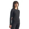 Icebreaker 200 Oasis Long Sleeve Crewe Womens Thermal Top -Climbing Wear Store Icebreaker 200 Oasis LS Womens Thermal Black 01