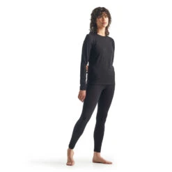 Icebreaker 200 Oasis Long Sleeve Crewe Womens Thermal Top -Climbing Wear Store Icebreaker 200 Oasis LS Womens Thermal Black 03