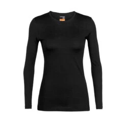 Icebreaker 200 Oasis Long Sleeve Crewe Womens Thermal Top -Climbing Wear Store Icebreaker 200 Oasis LS Womens Thermal Black 04
