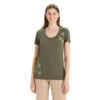Icebreaker Tech Lite II Short Sleeve Scoop Womens T-Shirt - Swarming Shapes -Climbing Wear Store Icebreaker Tech Lite II SS Scoop Swarming Shapes Loden 08