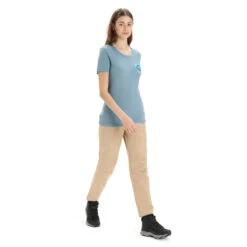 Icebreaker Tech Lite II Short Sleeve Womens T-Shirt - Earth -Climbing Wear Store Icebreaker Tech Lite II SS Tee Earth Blue 03