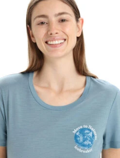 Icebreaker Tech Lite II Short Sleeve Womens T-Shirt - Earth -Climbing Wear Store Icebreaker Tech Lite II SS Tee Earth Blue 04