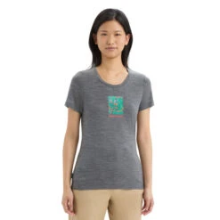 Icebreaker Tech Lite II Short Sleeve Womens T-Shirt - Wildflower Bloom 13 Icebreaker Tech Lite II Short Sleeve Womens T-Shirt - Wildflower Bloom -Climbing Wear Store Icebreaker Tech Lite II SS Tee Wildflower Bloom Gritstone Heather