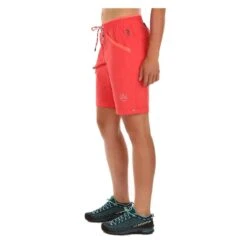 La Sportiva Nirvana Womens Shorts -Climbing Wear Store La Sportiva Nirvana Womens Shorts Hibiscus Flamingo Side 375203