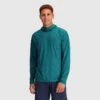 Outdoor Research Echo Printed Mens Long Sleeve Hooded Top -Climbing Wear Store Outdoor Research Echo Printed Hoodie Deep Lake Squiggle 01