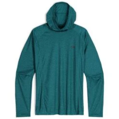 Outdoor Research Echo Printed Mens Long Sleeve Hooded Top -Climbing Wear Store Outdoor Research Echo Printed Hoodie Deep Lake Squiggle 05