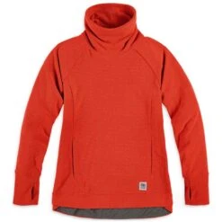 Outdoor Research Trail Mix Cowl Womens Fleece Pullover -Climbing Wear Store Outdoor Research Trail Mix Cowl Womens Pullover Cranberry 04