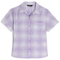 Outdoor Research Astroman Womens Short Sleeve Sun Shirt 15 Outdoor Research Astroman Womens Short Sleeve Sun Shirt -Climbing Wear Store Outdoor Research Womens Astroman SS Shirt Lavander Plaid