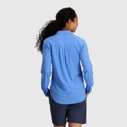 Outdoor Research Astroman Womens Long Sleeve Sun Shirt 12 Outdoor Research Astroman Womens Long Sleeve Sun Shirt -Climbing Wear Store Outdoor Research w Astroman LS Sun Shirt Iceberg 02