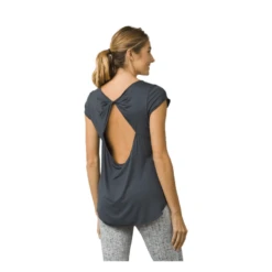 PrAna Willow Womens Short Sleeve Top 12 PrAna Willow Womens Short Sleeve Top -Climbing Wear Store Prana Willow Top Coal Back 568204