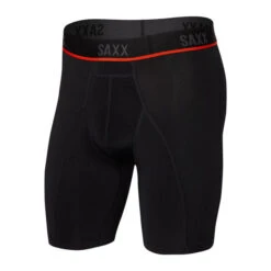 SAXX Kinetic HD Light-Compression Mesh Long Leg Brief -Climbing Wear Store SAXX Kinetic HD Long Leg Black 01